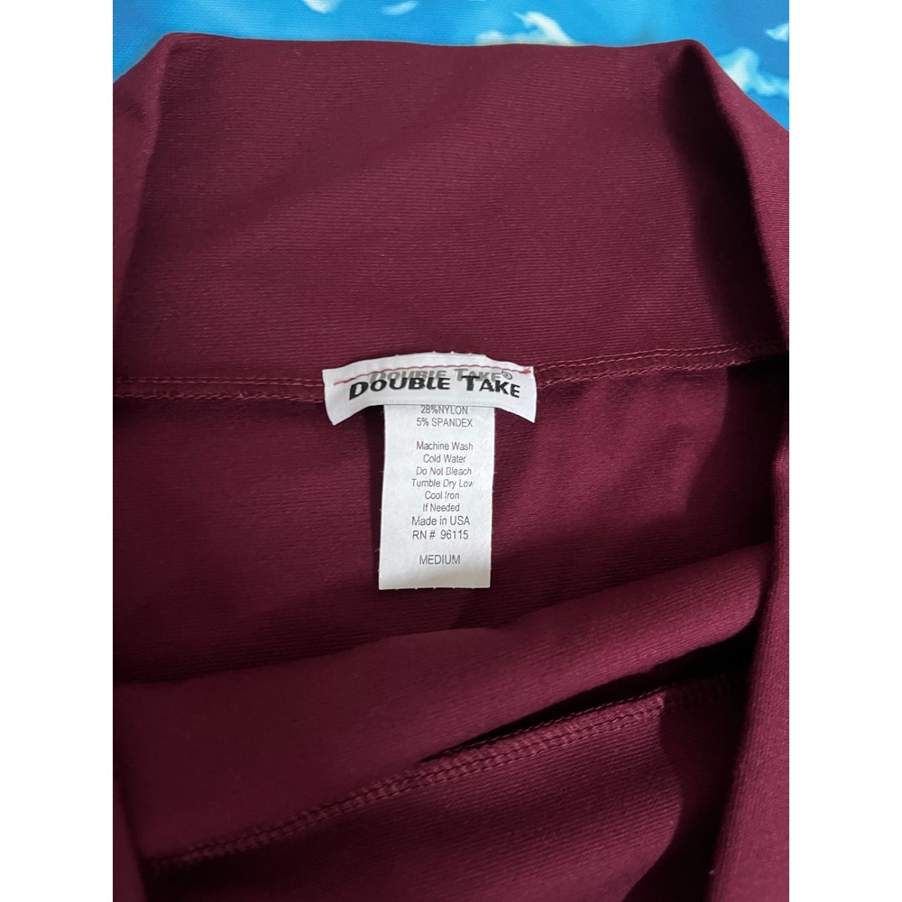 ☀️Double Take Burgundy High Waisted Bodycon Pencil Midi Skirt NWT Medium - Picture 4 of 7